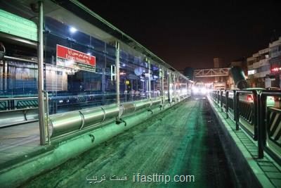 بهسازی 7 ایستگاه پرتردد خطوط 1 و 2 بی آر تی