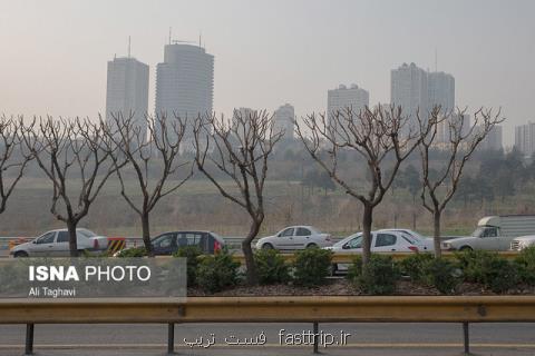تجمع آلاینده ها در هوای تهران طی امروز