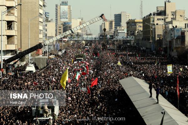 گزارش عملكرد شهرداری تهران در مراسم خاكسپاری پیكر سردار سلیمانی